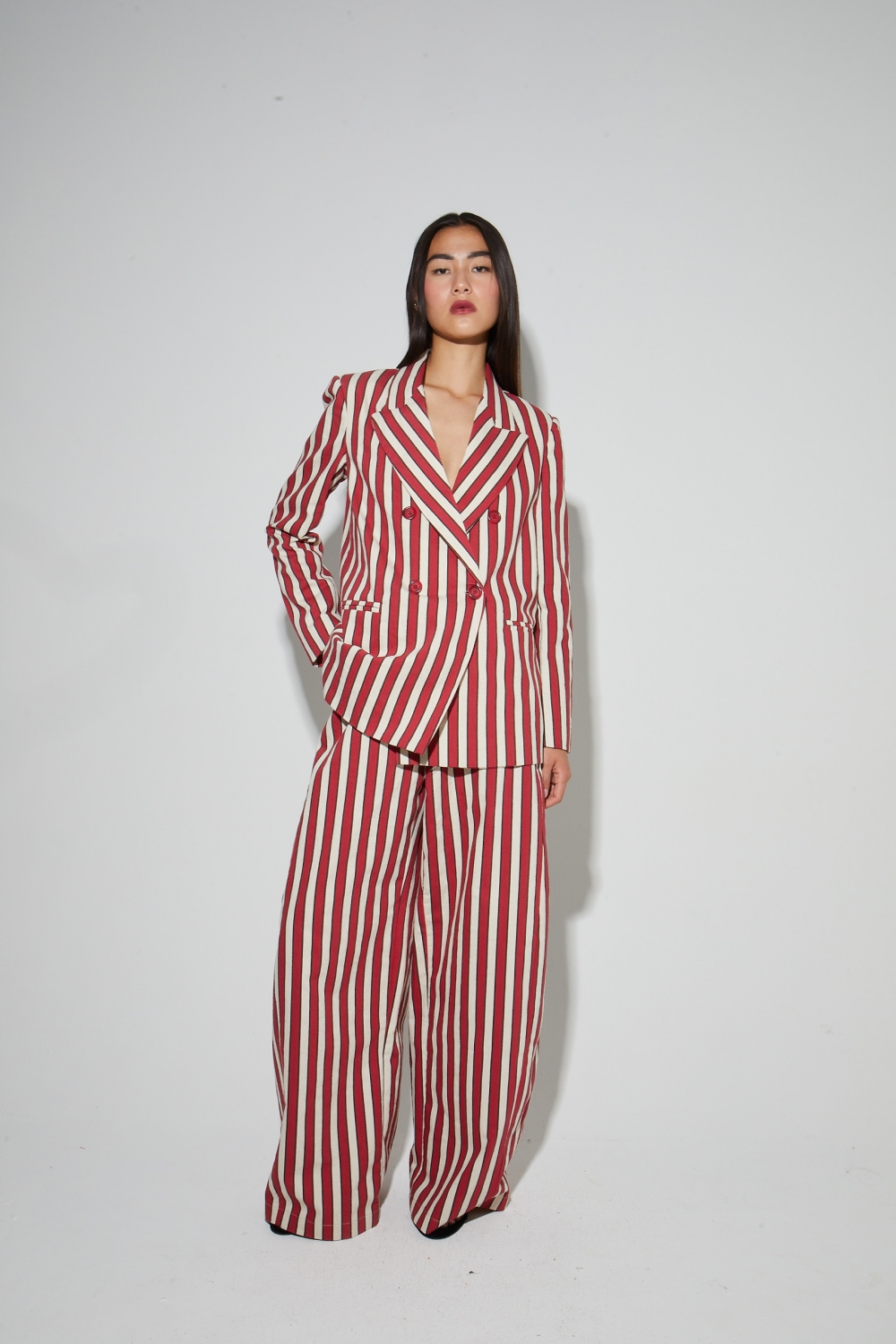 BLAZER  JIMMY SUIT LINES RED