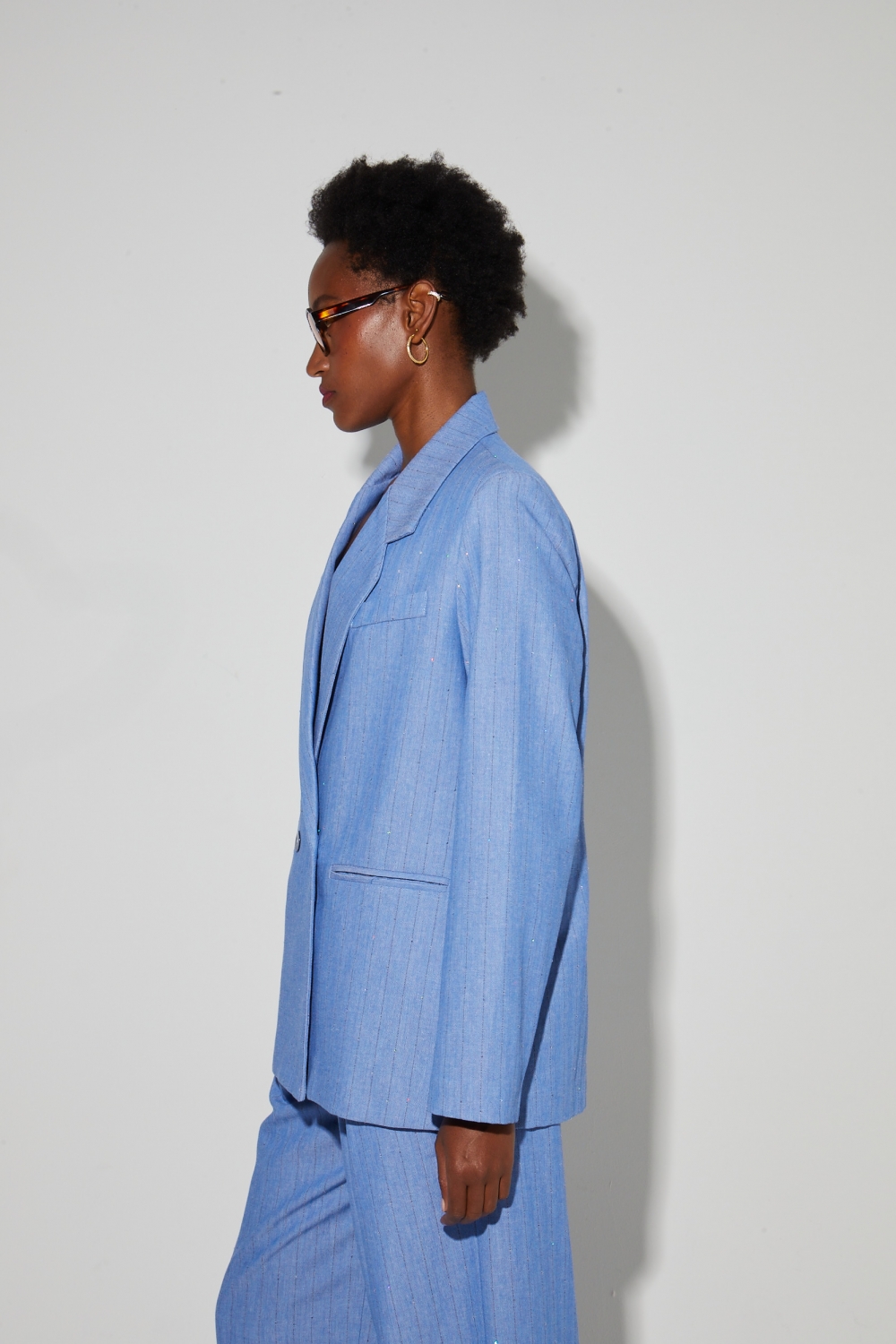 Blazer Ema éclat bleu, fabriqué en Italie