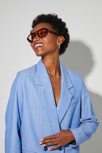 Blazer Ema éclat bleu, fabriqué en Italie