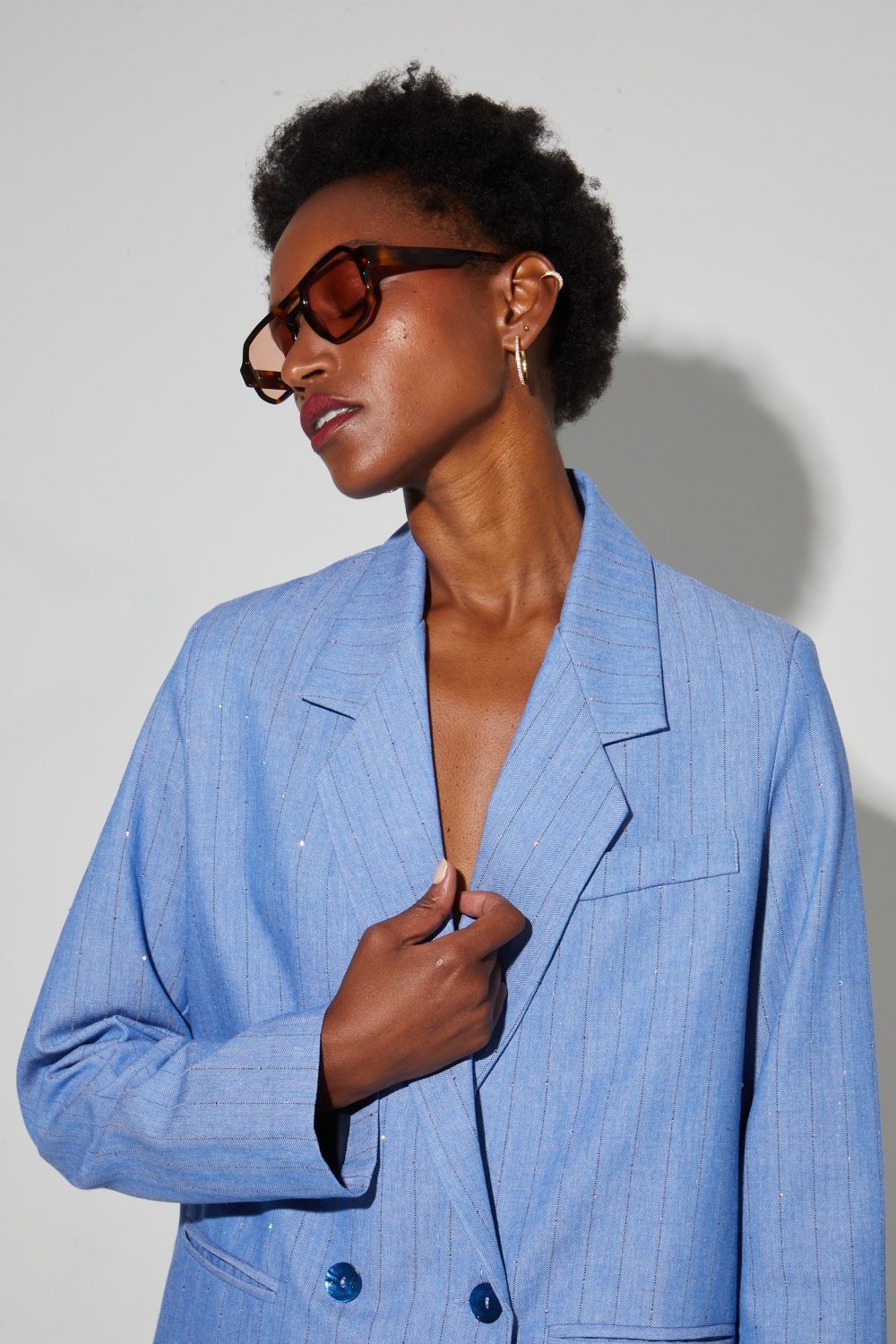 Blazer Ema éclat bleu, fabriqué en Italie