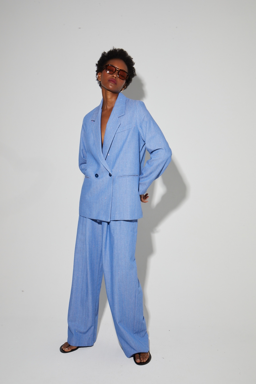 Blazer Ema éclat bleu, fabriqué en Italie