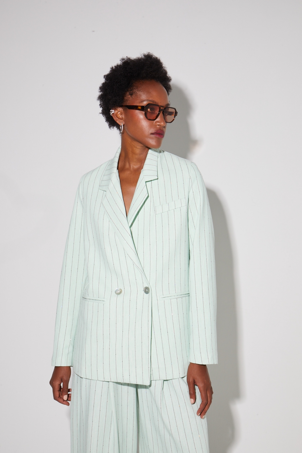 Blazer Ema éclat menthe, fabriqué en Italie