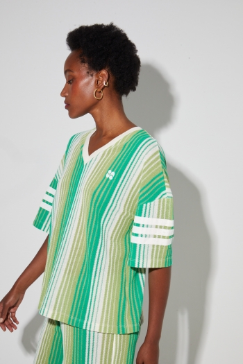Blouse Billy Tricot italien rayures Green