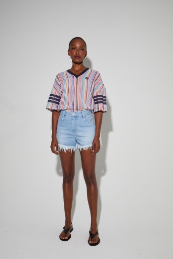 Blouse Billy Tricot italien rayures colorful