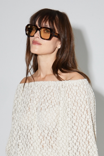 Blouse Giulia Flower dentelle naturel fabriquée en Italie