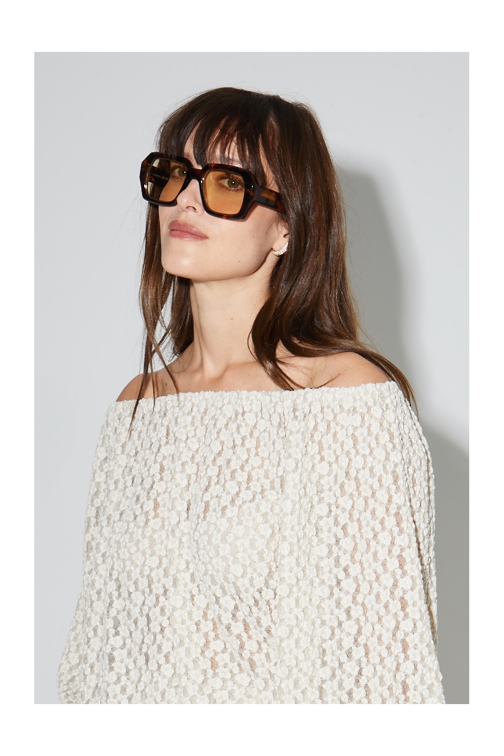 Blouse Giulia Flower dentelle naturel fabriquée en Italie