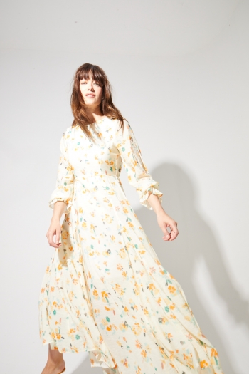 Maia-jurk met Capucine-print, gemaakt in Italië