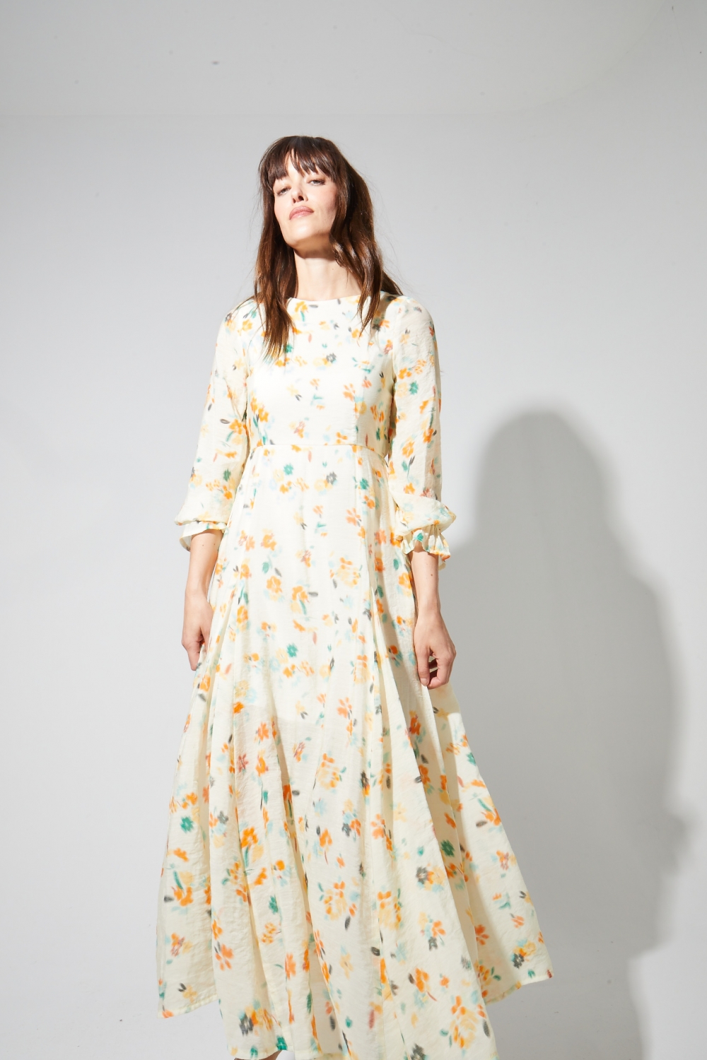 Maia-jurk met Capucine-print, gemaakt in Italië