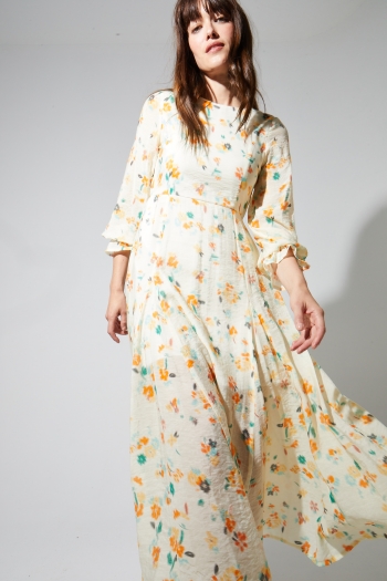 Maia-jurk met Capucine-print, gemaakt in Italië