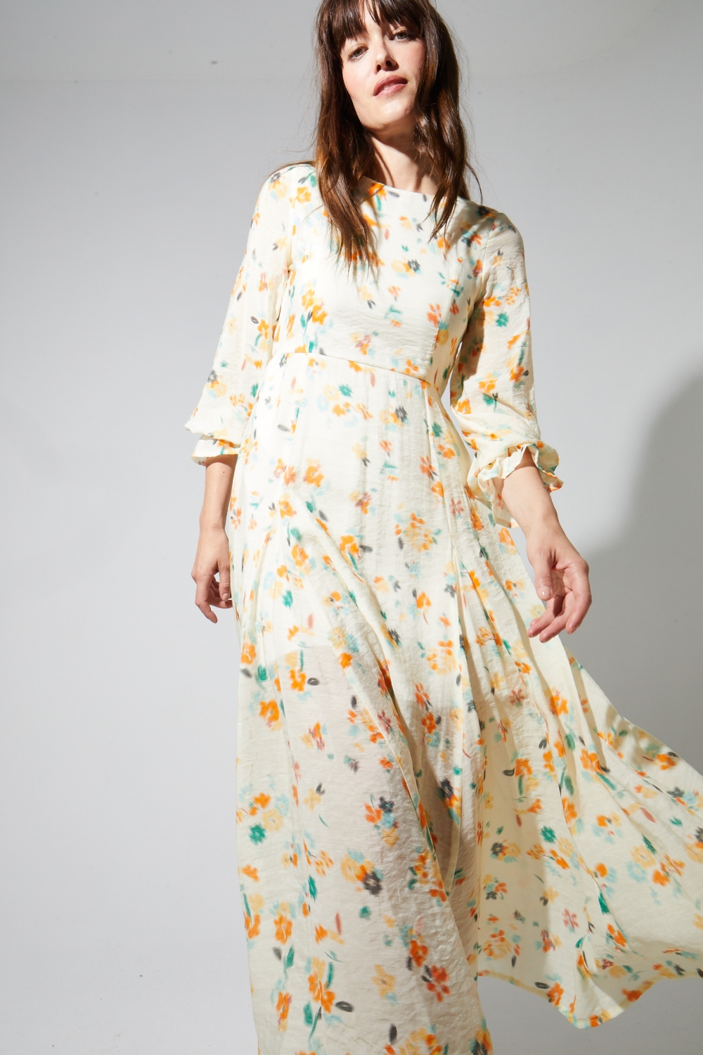 Maia-jurk met Capucine-print, gemaakt in Italië