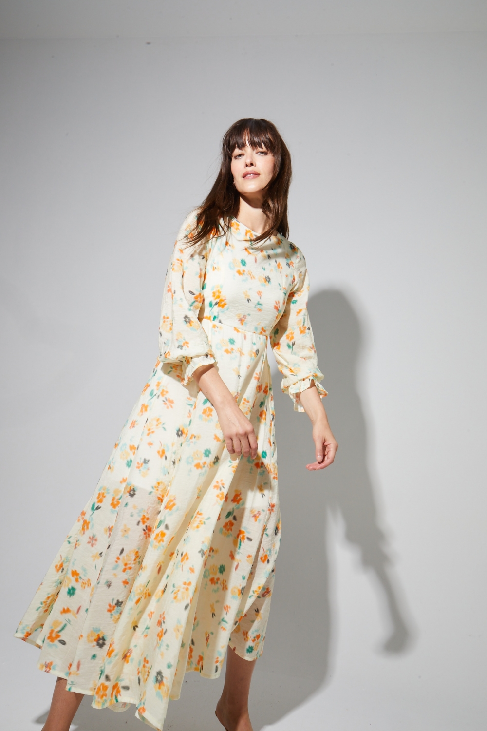 Maia-jurk met Capucine-print, gemaakt in Italië