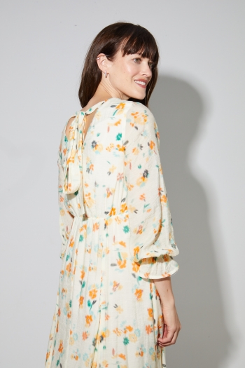 Maia-jurk met Capucine-print, gemaakt in Italië