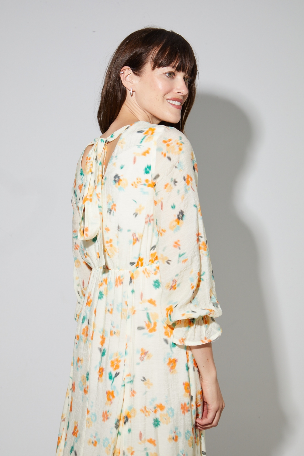 Maia-jurk met Capucine-print, gemaakt in Italië