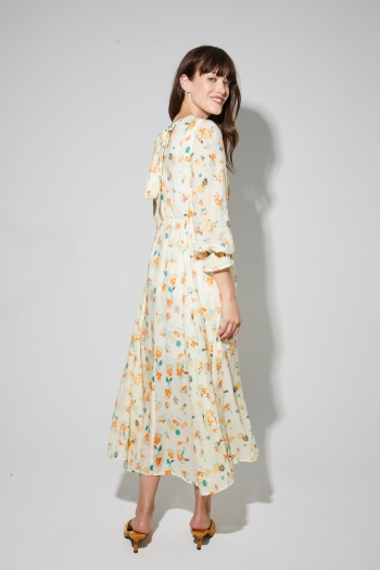 Maia-jurk met Capucine-print, gemaakt in Italië