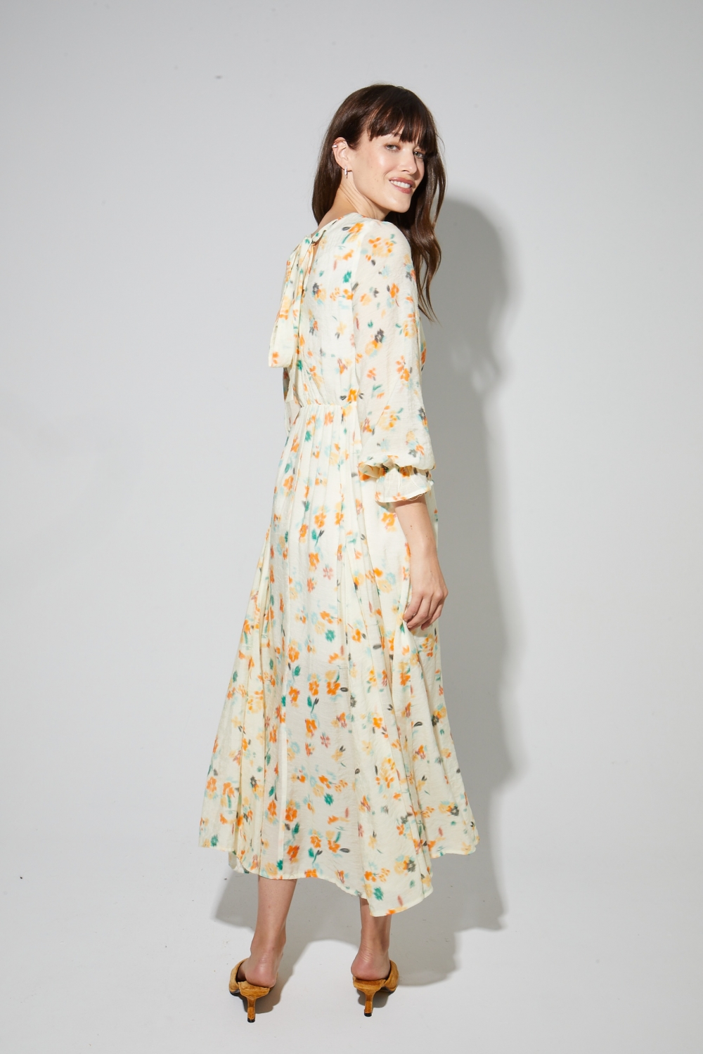 Maia-jurk met Capucine-print, gemaakt in Italië