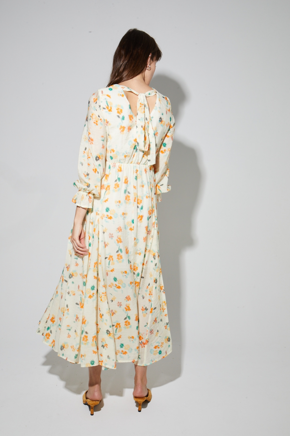 Maia-jurk met Capucine-print, gemaakt in Italië