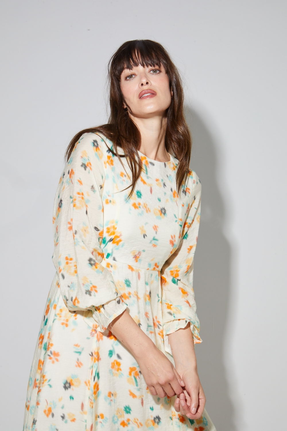 Maia-jurk met Capucine-print, gemaakt in Italië