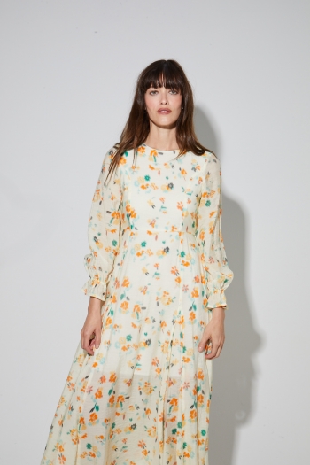Maia-jurk met Capucine-print, gemaakt in Italië
