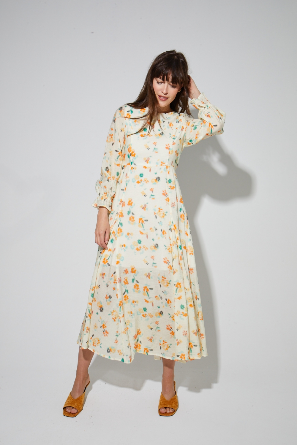 Maia-jurk met Capucine-print, gemaakt in Italië