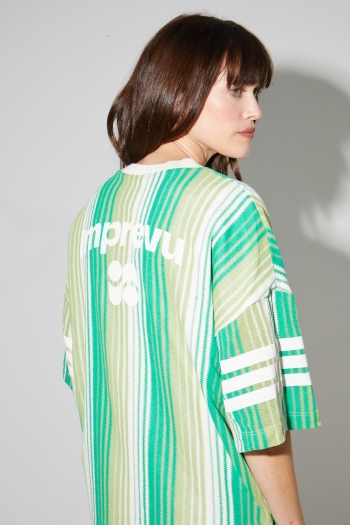 Jody-jurk van Italiaans tricot met groene strepen