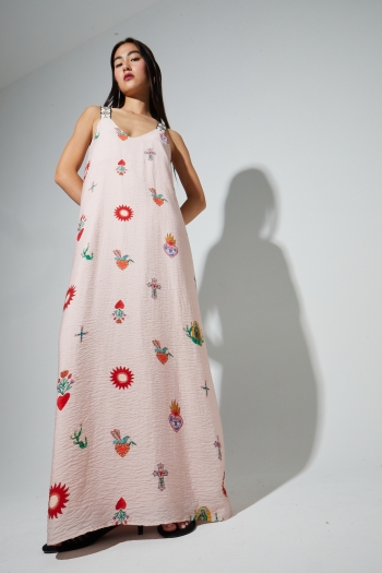 Maxi dress imprimé Madone fabriqué au Portugal