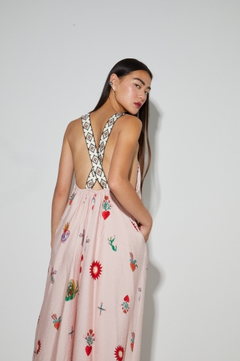 Maxi-jurk met Madone-print, gemaakt in Portugal