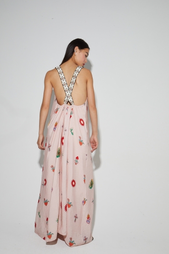 Maxi-jurk met Madone-print, gemaakt in Portugal