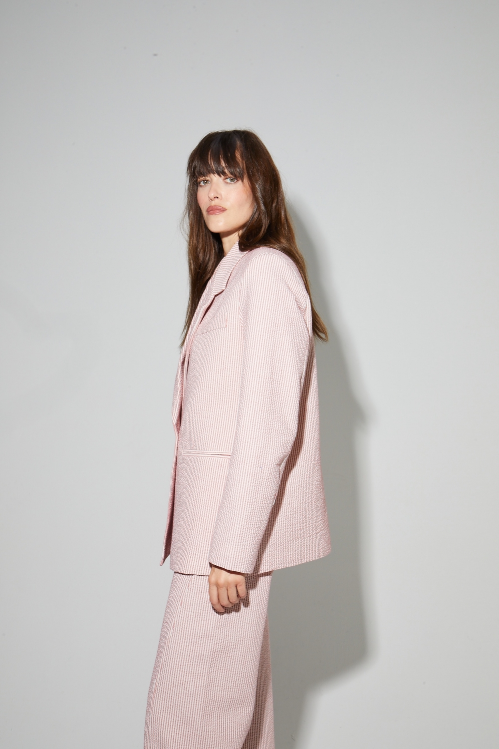 Blazer Ema, Rayures gaufrées rouges fabriqué en Italie