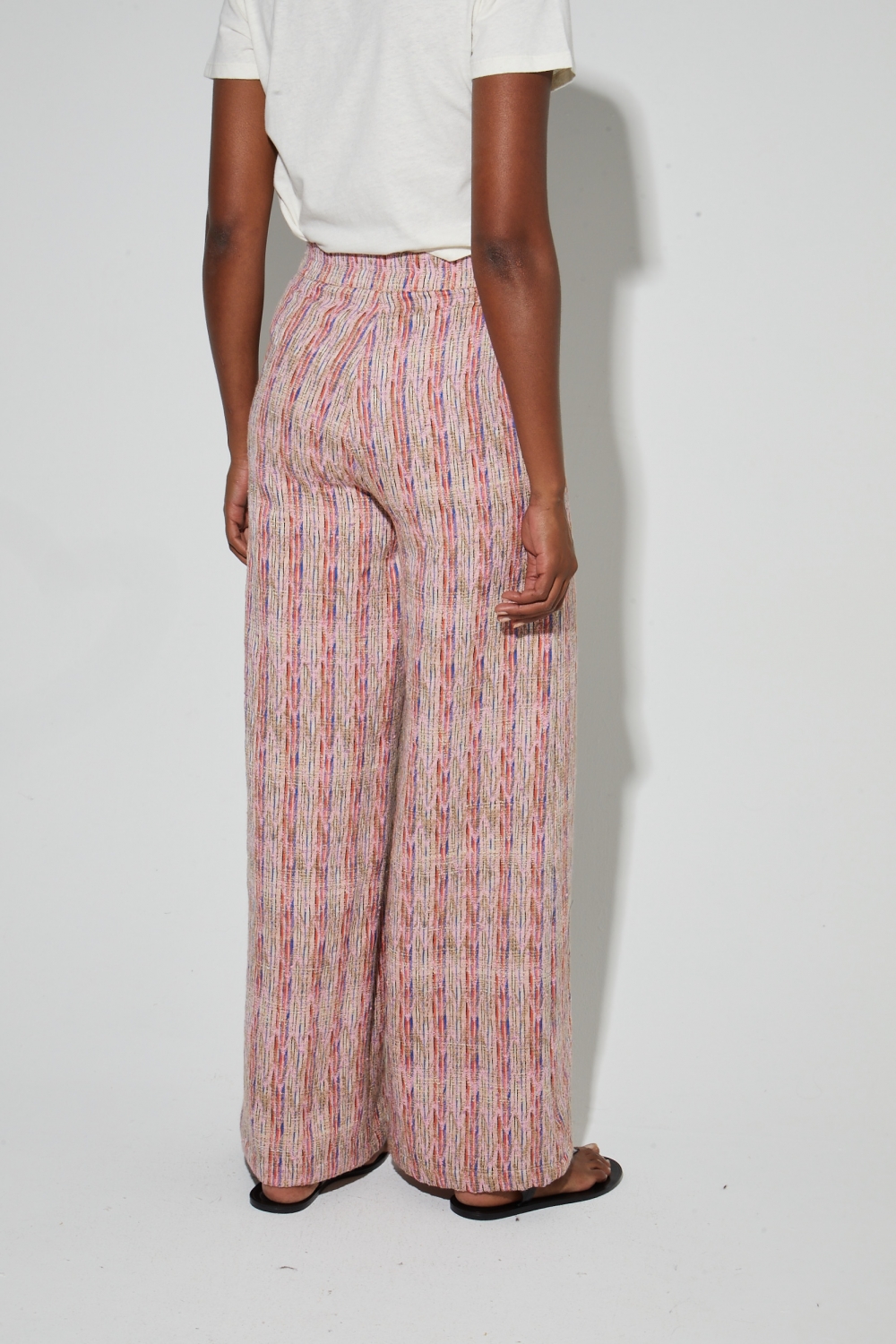 Pantalon Charlie Tissage Echo rose fabriqué en Italie