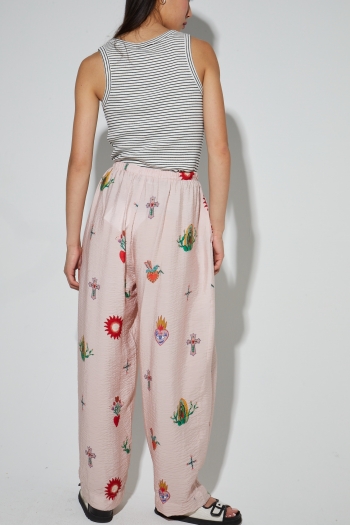 Alma-broek met Madone-print, gemaakt in Itali