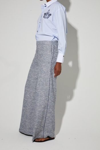 Pantalon Charlie Tricot Blue, fabriqué en Italie
