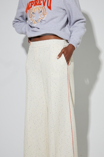 Pantalon Charlie Tricot Naturel, fabriqué en Italie