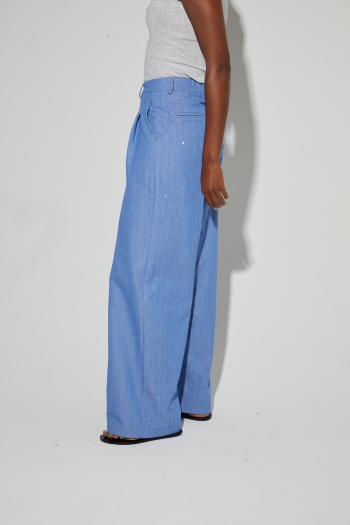 Pantalon Astrid éclat bleu, fabriqué en Italie