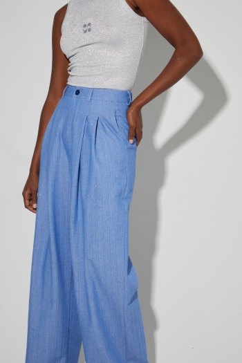 Pantalon Astrid éclat bleu, fabriqué en Italie