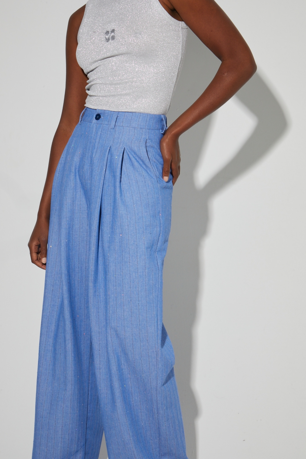 Pantalon Astrid éclat bleu, fabriqué en Italie