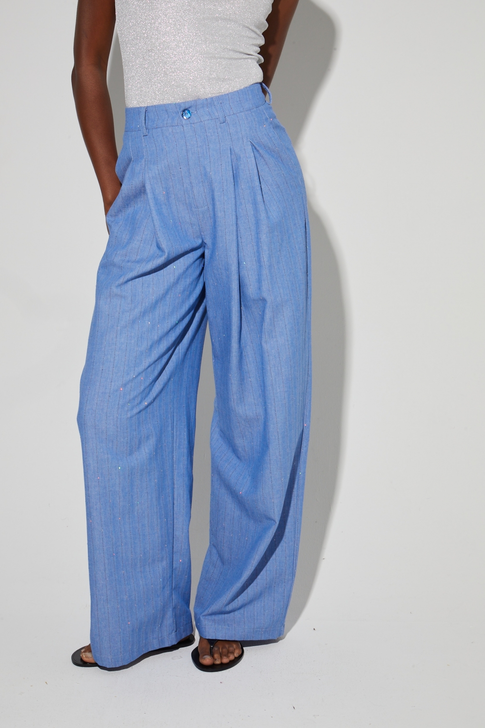 Pantalon Astrid éclat bleu, fabriqué en Italie