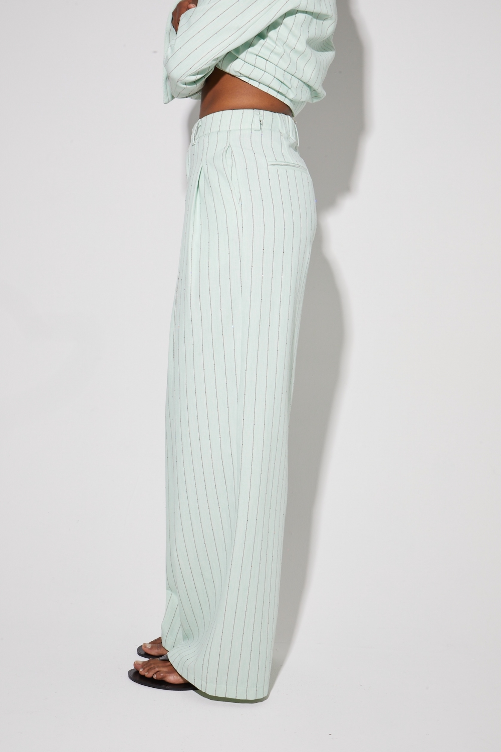 Pantalon Astrid éclat menthe, fabriqué en Italie