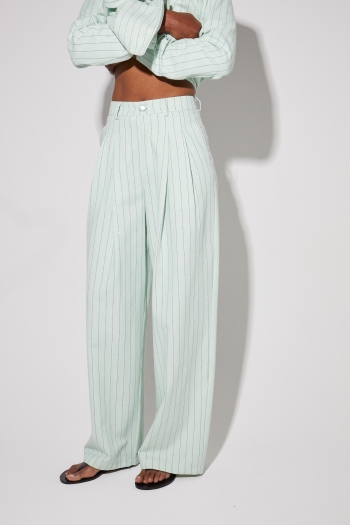 Pantalon Astrid éclat menthe, fabriqué en Italie