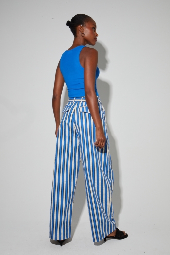 Rivieria blue broek, gemaakt in Italië