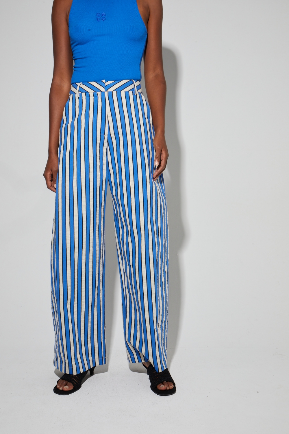 Rivieria blue broek, gemaakt in Italië
