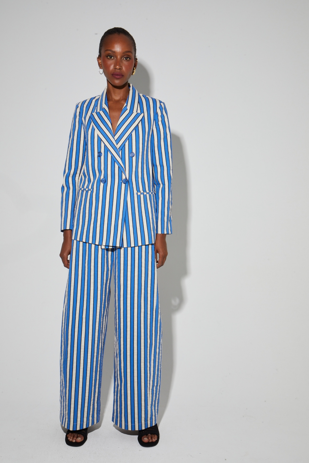 Rivieria blue broek, gemaakt in Italië