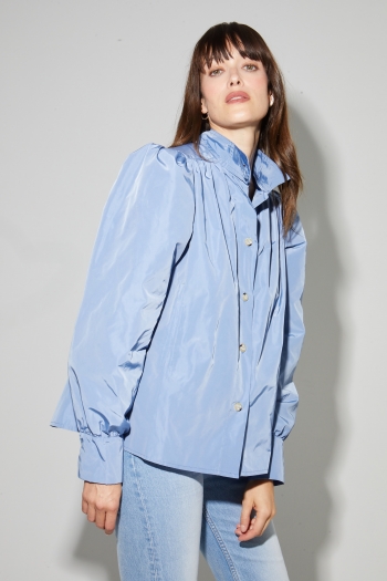 Parka Liv blauw denim, gemaakt in Italië
