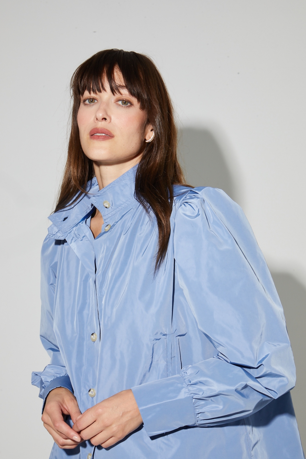 Parka Liv blauw denim, gemaakt in Italië