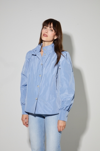 Parka Liv blauw denim, gemaakt in Italië