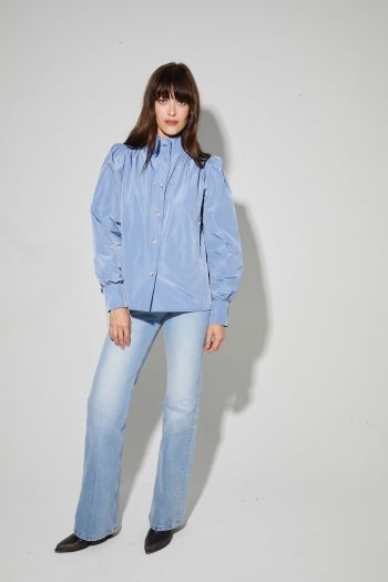 Parka Liv blauw denim, gemaakt in Italië