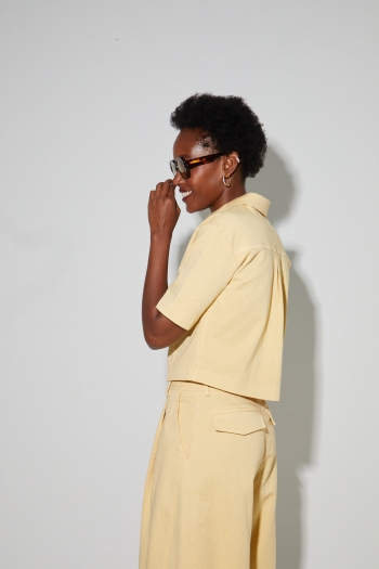 Chemise Mael denim vanille, fabriquée en Italie