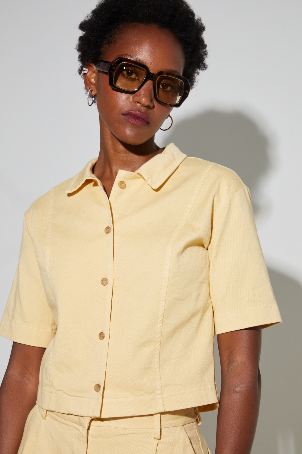 Chemise Mael denim vanille, fabriquée en Italie
