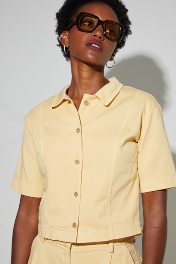 Chemise Mael denim vanille, fabriquée en Italie