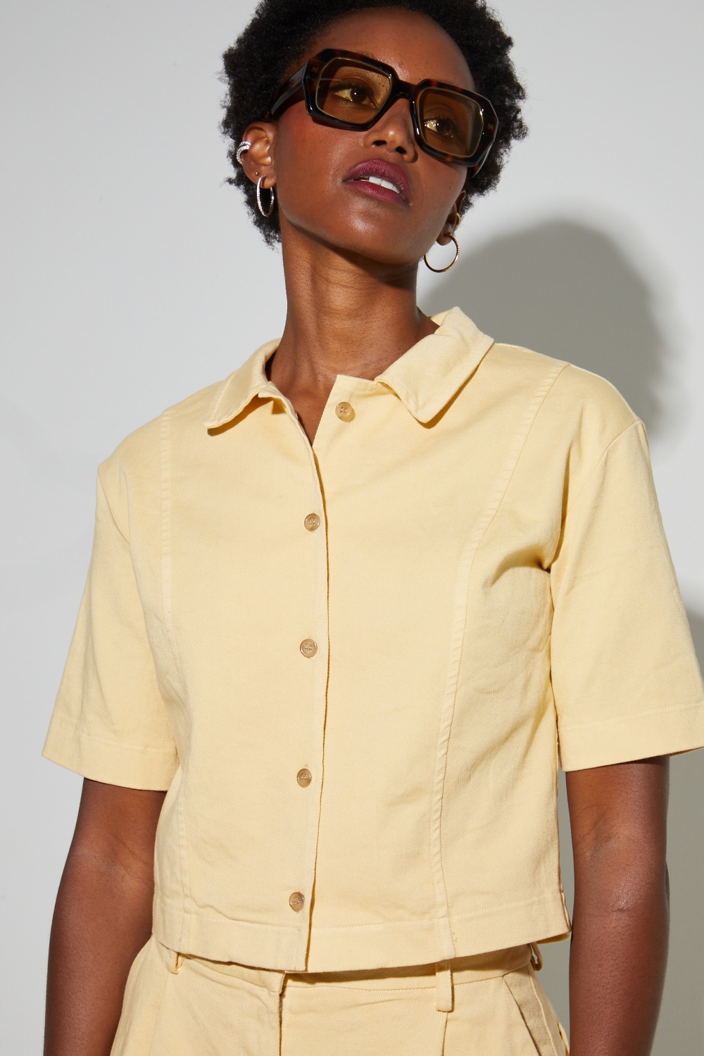 Chemise Mael denim vanille, fabriquée en Italie