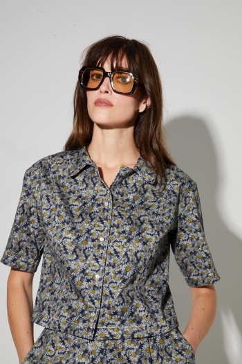 La chemise Mael Flower Denim fabriquée en Italie